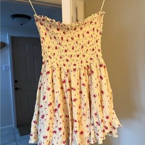 Garage Yellow Floral Romper- Strapless